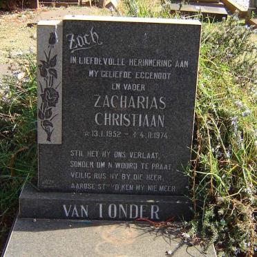 TONDER Zacharias Christiaan, van 1952-1974