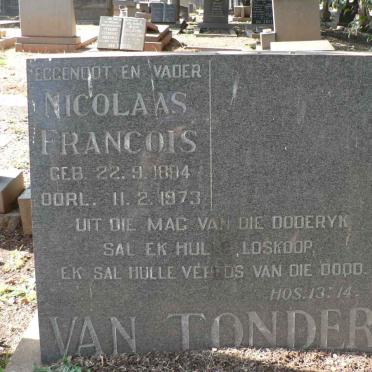 TONDER Nicolaas Francois, van 18?4-1973