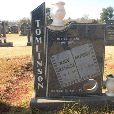 TOMLINSON Anthony -2006 &amp; Mary Mathilda -1999