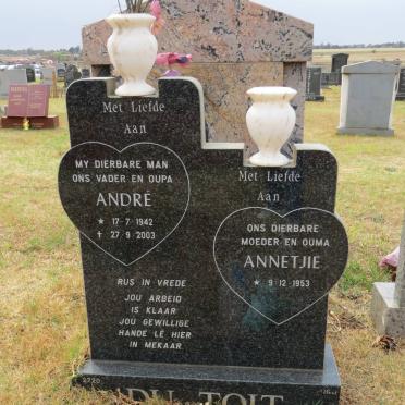 TOIT André, du 1942-2003 &amp; Annetjie 1953-