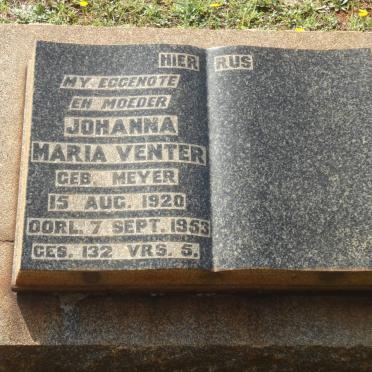 VENTER Johanna Maria nee MEYER 1920-1953