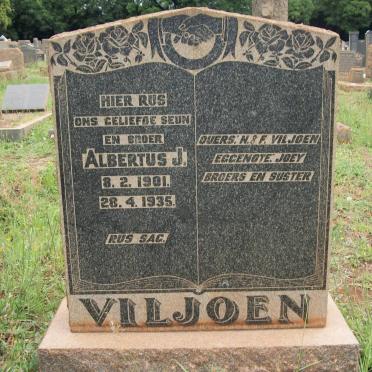 VILJOEN Albertus J. 1901-1935
