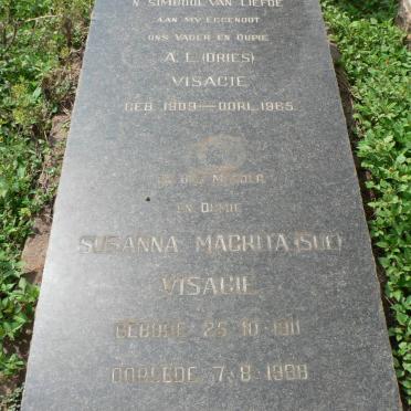 VISAGIE A.L. 1909-1965 &amp; Susanna Magrita 1911-1988
