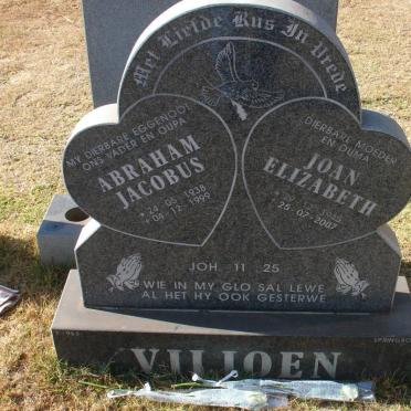 VILJOEN Abraham Jacobus 1938-1999 &amp; Joan Elizabeth 1945-2007