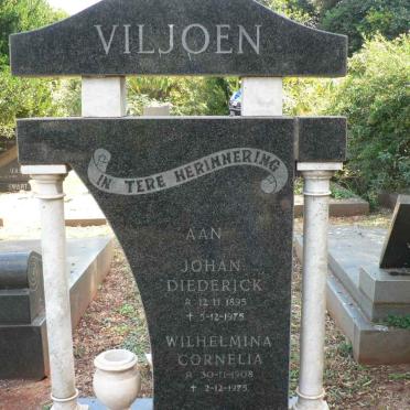 VILJOEN Johan Diederick 1895-1975 &amp; Wilhelmina Cornelia 1908-1975