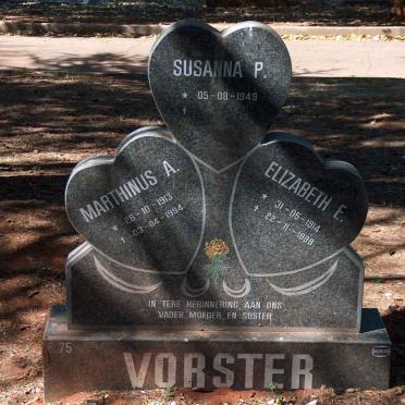 VORSTER Marthinus A. 1913-1994 &amp; Elizabeth 1914-1998 :: VORSTER Susanna P. 1949-
