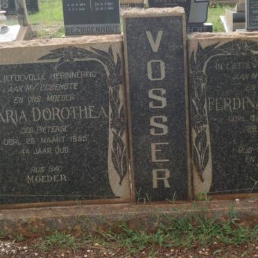VOSSER Maria Dorothea PIETERSE -1956 :: VORSTER Ferdinand Lucas -1955
