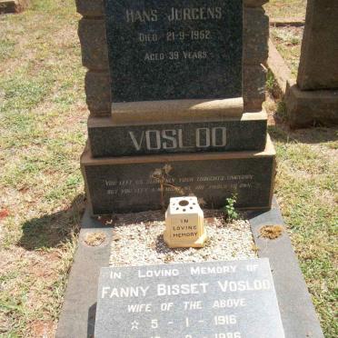 VOSLOO Hans Jurgens -1952 &amp; Fanny Bisset 1916-1986