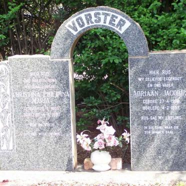 VORSTER Adriaan Jacobus 1906-1957 &amp; Christina Philipina Maria 1905-1980