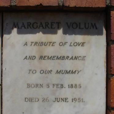 VOLUM Margaret 1885-1951