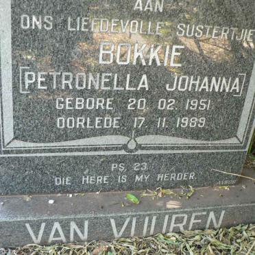 VUUREN Petronella Johanna, van 1951-1989