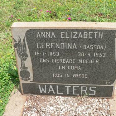 WALTERS Anna Elizabeth Gerendina nee BASSON 1893-1953
