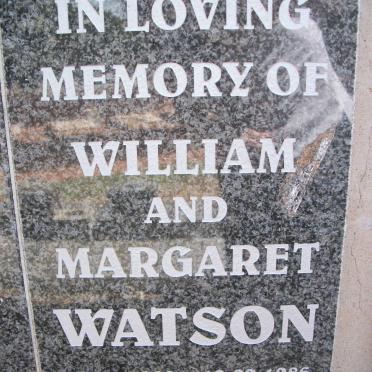WATSON William 1922-1986 &amp; Margaret 1929-1988