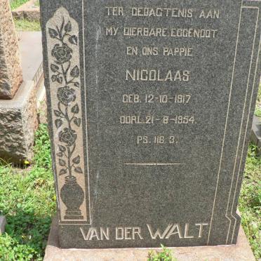 WALT Nicolaas, van der 1917-1954
