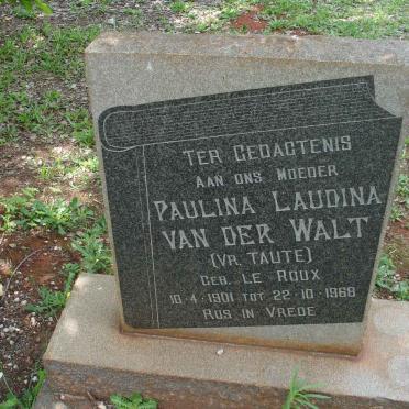 WALT Paulina Laudina, van der vr. TAUTE nee LE ROUX 1901-1968