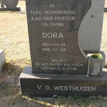 WESTHUIZEN Dora, v.d. 1920-1996