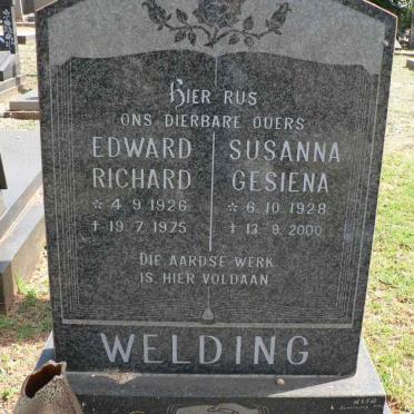 WELDING Edward Richard 1926-1975 &amp; Susanna Gesiena 1928-2000