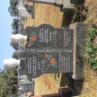 WESTHUIZEN Gert, van der 1935-1996 &amp; Isabel 1936-2004