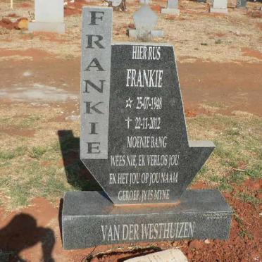 WESTHUIZEN Frankie, van der 1948-2012
