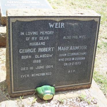 WEIR George Robert -1954 &amp; Mary Armour CUNNINGHAM -1973