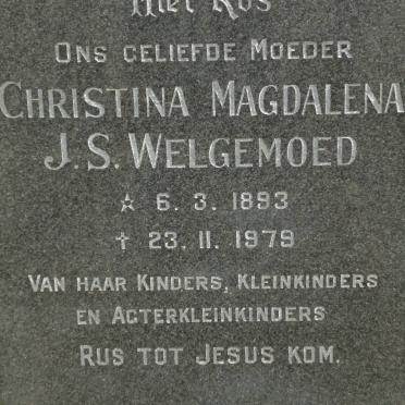 WELGEMOED Christina Magdalena J.S. 1893-1979