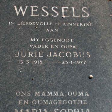 WESSELS Jurie Jacobus 1918-1977 &amp; Maria Sophia 1923-2003