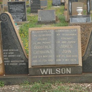 WILSON James John 1899-1878 &amp; Dorothea Catharina 1903-1962