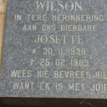 WILSON Josette 1930-1989