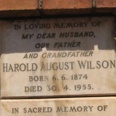 WILSON Harold August 1874-1955