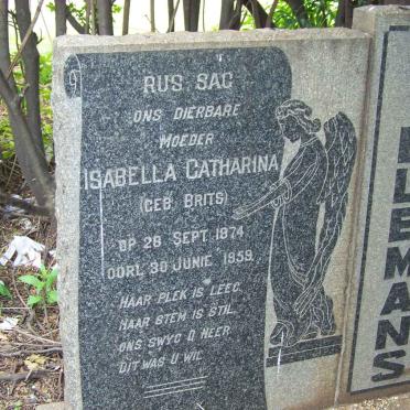 WILLEMANS Isabella Catharina nee BRITS 1874-1959