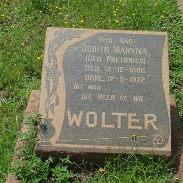 WOLTER Judith Maryna nee PRETORIUS 1880-1952