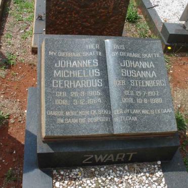 ZWART Johannes Michielus Gerhardus 1905-1964 &amp; Johanna Susanna STEENBERG 1907-1980