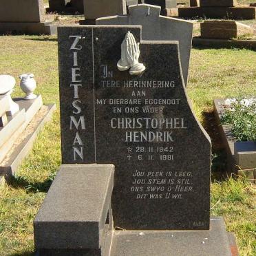 ZIETSMAN Christophel Hendrik 1942-1981