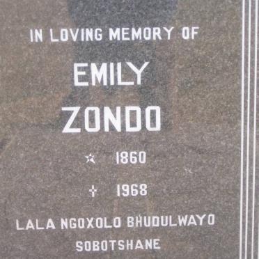 ZONDO Emily 1860-1968