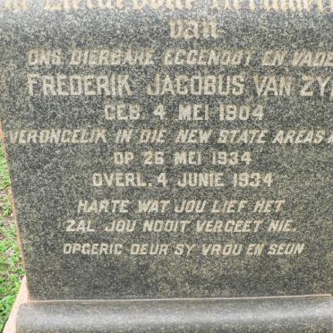 ZYL Frederik Jacobus, van 1904-1934