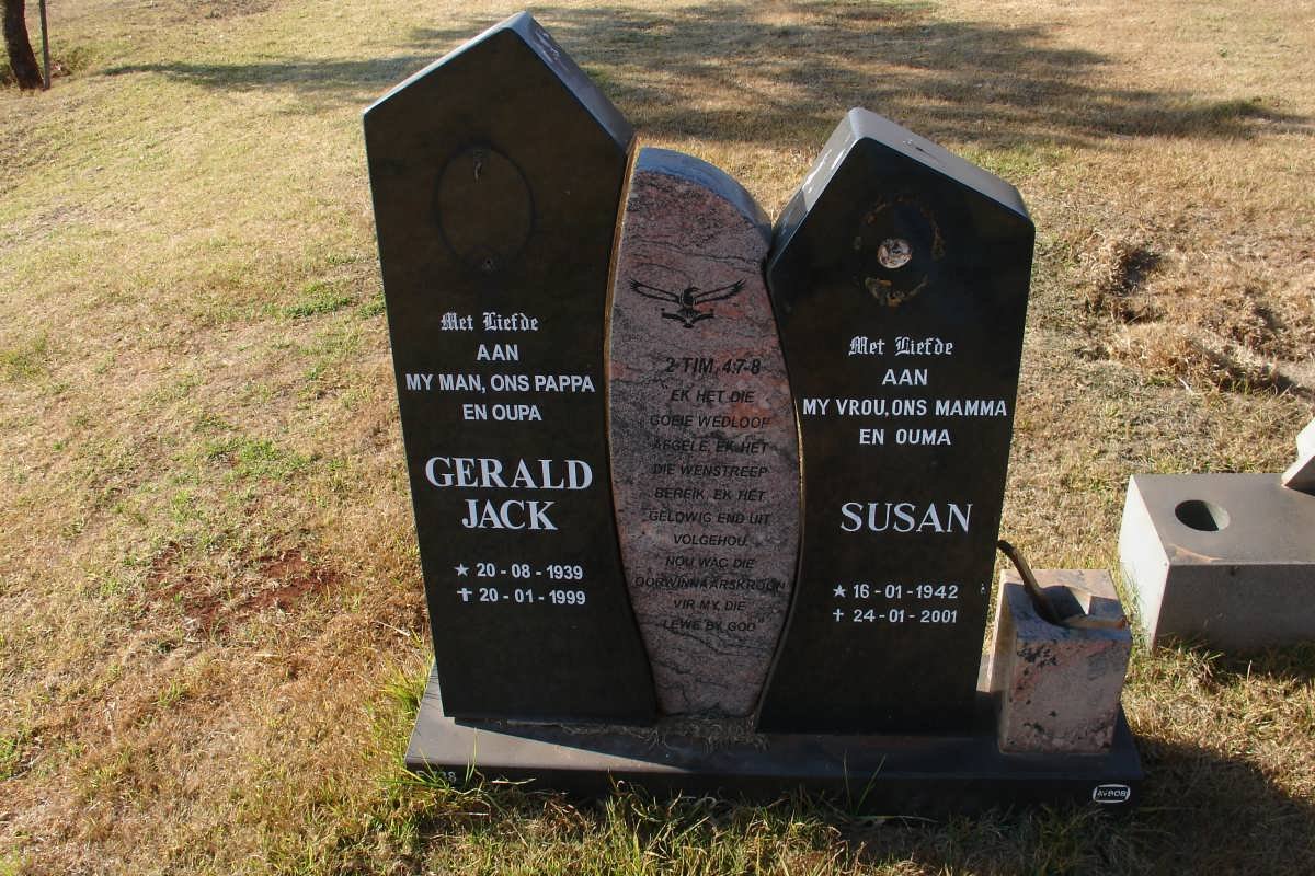 ? Gerald Jack 1939-1999 &amp; Susan 1942-2001