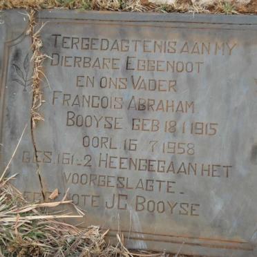 BOOYSE Francois Abraham 1915-1958