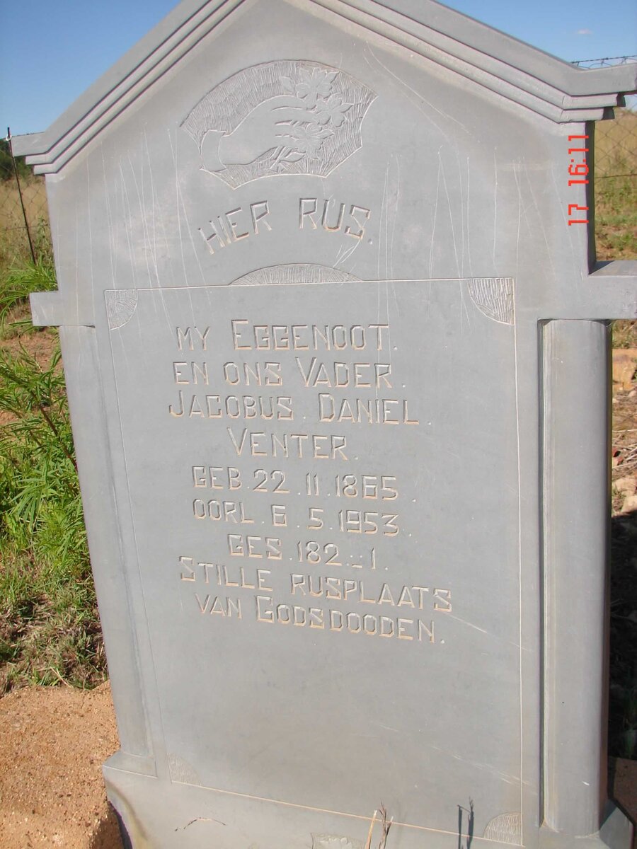 VENTER Jacobus Daniel 1865-1953