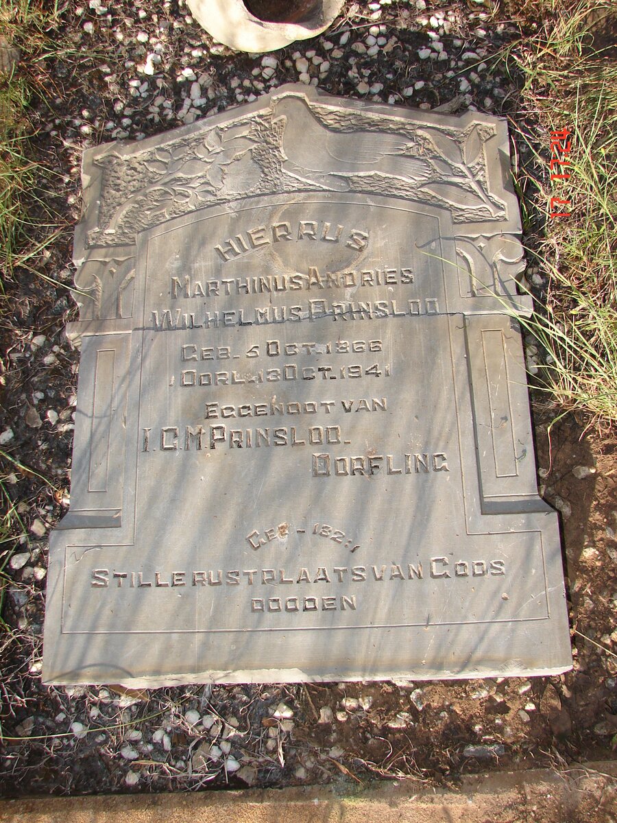 PRINSLOO Marthinus Andries Wilhelmus 1866-1941