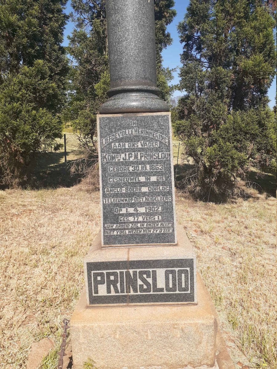 PRINSLOO J.P.N. 1863-1902