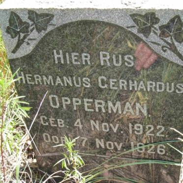 OPPERMAN Hermanus Gerhardus 1922-1926