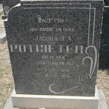 POTGIETER Jacoba J.A. formerly VILJOEN nee TERBLANCHE 1898-1971