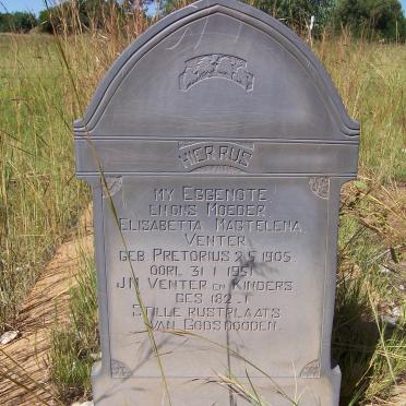 VENTER Elisabetta Magtelena nee PRETORIUS 1905-1951