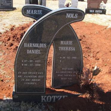 KOTZE Haroldus Daniël 1957-2000 &amp; Marie Theresa 1961-