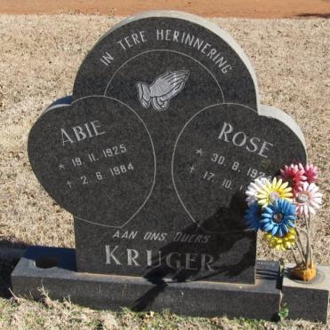 KRUGER Abie 1925-1984 &amp; Rose 1924-?