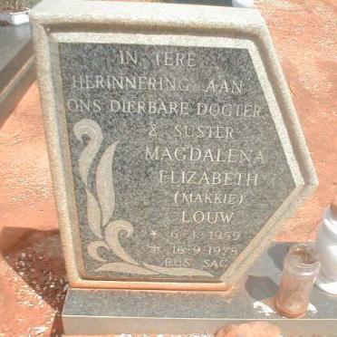 LOUW Magdalena Elizabeth 1959-1978