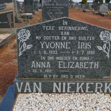 NIEKERK Yvonne Iris, van 1932-1998 :: VAN NIEKERK Anna Elizabeth 1912-