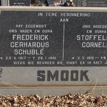 SMOOK Frederick Gerhardus Schuble 1917-1981 &amp; Stoffelina Cornelia 1918-2004