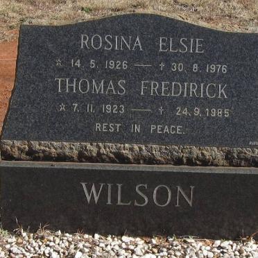 WILSON Thomas Fredirick 1923-1985 &amp; Rosina Elsie 1926-1976