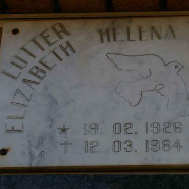 LOTTER Elizabeth Helena 1926-1984